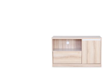 Kopyalama yeri olan beyaz arka plan üzerinde izole giriş açık beyaz gardrop.