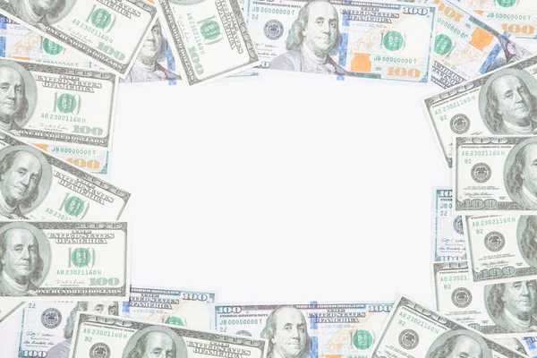 Background dollar banknote from top view with space for copy. — Stock Photo, Image