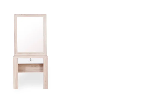 Trä toalettbord isolerad på vit bakgrund med plats för — Stockfoto