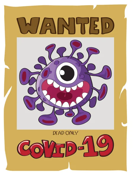 Vektör Aranıyor Covid Coronavirus Beyaz Arkaplanda Izole Edildi — Stok fotoğraf