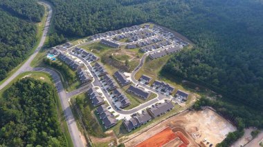 İspanyol Fort, Alabama toplumun havadan görünümü 