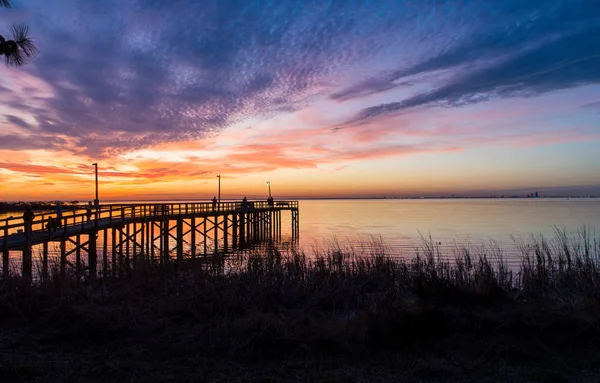Evening Sky Sunset Mobile Bay Alabama Gulf Coast — Stock Photo, Image