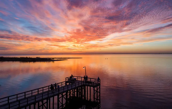 Evening Sky Sunset Mobile Bay Alabama Gulf Coast — Stock Photo, Image