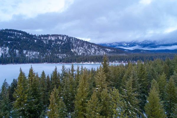 Vista Aérea Del Lago Fish Sus Alrededores Cerca Leavenworth Washington —  Fotos de Stock