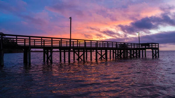 Côte Golfe Alabama Crépuscule Sur Mobile Bay Janvier 2020 — Photo