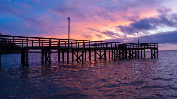 Costa Del Golfo Alabama Atardecer Mobile Bay Enero 2020 — Foto de Stock