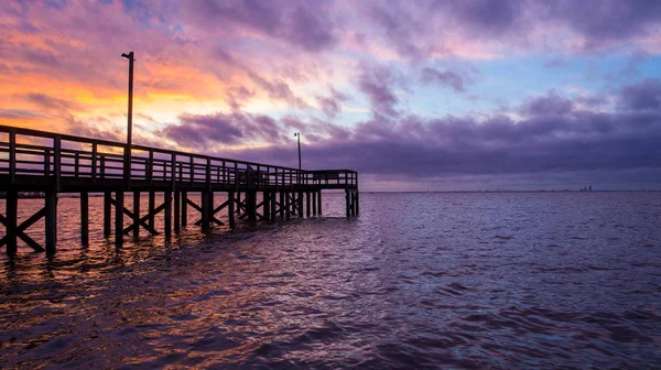 Costa Golfo Alabama Entardecer Mobile Bay Janeiro 2020 — Fotografia de Stock