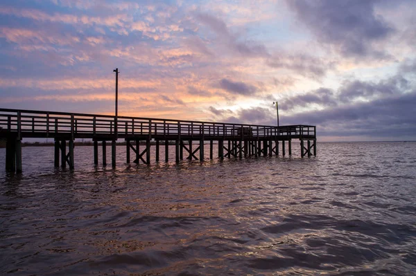 Costa Golfo Alabama Mobile Bay Pôr Sol Janeiro 2020 — Fotografia de Stock