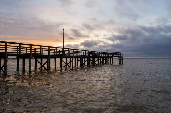 Západ Slunce Nad Mobile Bay Pobřeží Alabamského Zálivu Lednu 2019 — Stock fotografie