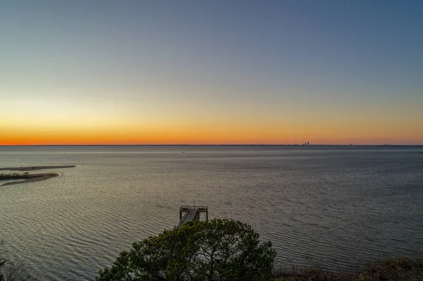 Mobile Bay Στο Ηλιοβασίλεμα Τον Ιανουάριο 2020 — Φωτογραφία Αρχείου
