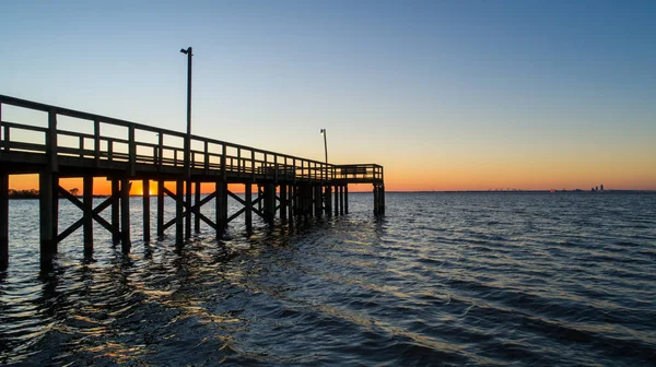 Mobile Bay Pôr Sol Janeiro 2020 — Fotografia de Stock