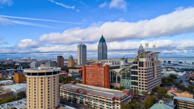 Mobile, Alabama nehir şehrin havadan görünümü 
