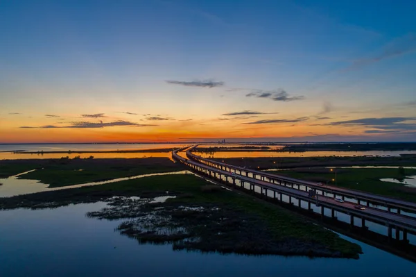 Mobile Bay Sunset Alabama Gulf Coast — Stock Photo, Image