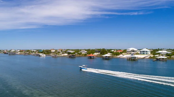 Vista Aérea Ilha Ono Costa Golfo Alabama — Fotografia de Stock