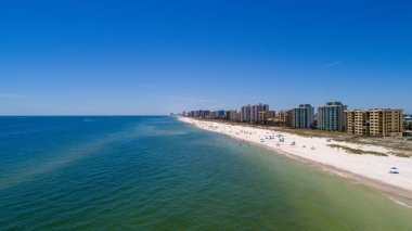 Pensacola, Florida 'daki Perdido Key plajının havadan görüntüsü 