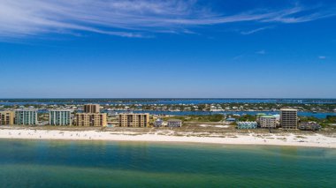 Pensacola, Florida 'daki Perdido Key plajının havadan görüntüsü 