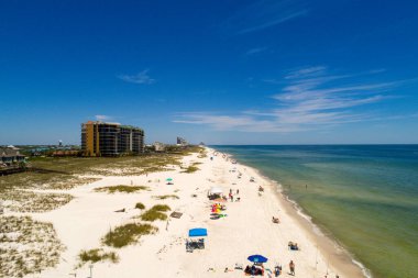 Pensacola, Florida 'daki Perdido Key plajının havadan görüntüsü 