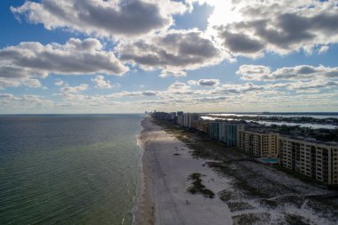 Pensacola, Florida 'daki Perdido Key plajının havadan görüntüsü 
