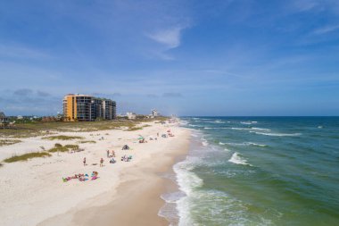 Pensacola, Florida 'daki Perdido Key plajının havadan görüntüsü 