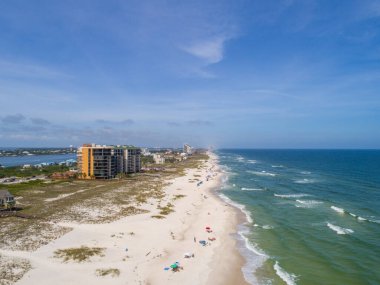 Pensacola, Florida 'daki Perdido Key plajının havadan görüntüsü 