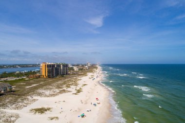 Pensacola, Florida 'daki Perdido Key plajının havadan görüntüsü 