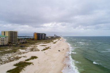 Pensacola, Florida 'daki Perdido Key plajının havadan görüntüsü 