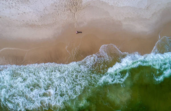 Aerial View Waves Crashing Beach Perdido Key Beach Florida — Stock Photo, Image