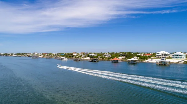 Vista Aérea Isla Ono Orange Beach Alabama Playa Perdido Key — Foto de Stock