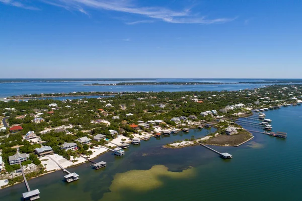 Vista Aérea Ilha Ono Orange Beach Alabama Perdido Praia Chave — Fotografia de Stock