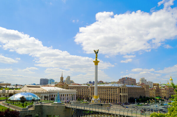 View of the Maydan Nezalezhnosti. Independence square in Kiev