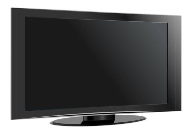 TV düz ekran lcd, plazma gerçekçi vektör çizimi.