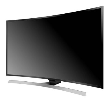 TV düz ekran lcd plazma gerçekçi vektör çizim.