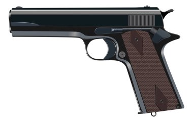 güçlü tabanca, silah, tabanca, vektör illüstrasyon.