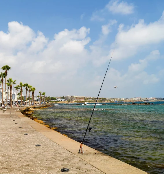 Pohled na nábřeží přístavu Paphos - Kypr — Stock fotografie