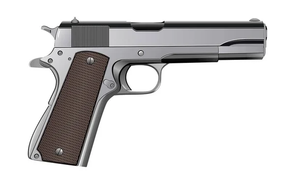 Colt m1911 Pistole isoliert auf weißem Vektor — Stockvektor