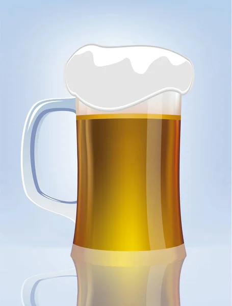 Excellent  glass of beer. Vector illustration — Stock Vector