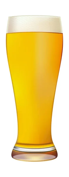 Hervorragend isoliertes Glas Bier mit Tropfen. Vektorillustration — Stockvektor