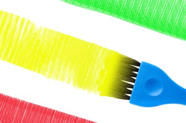 Beyaz Arkaplanda İzole edilmiş Boyalı Fırça Vuruşu Sayfası .