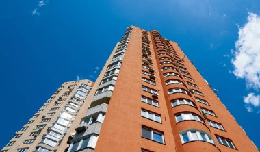 Mimari cityscape görünümüyle modern bina gökdelenler.