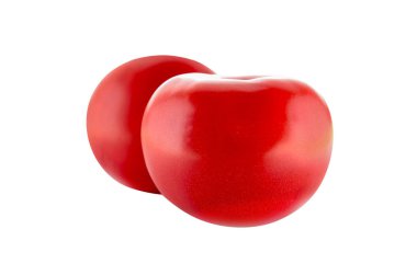 Beyaz arkaplanda izole edilmiş domates. 