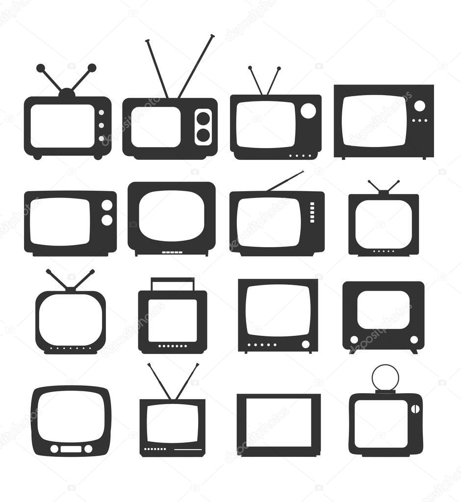 Tv Icon in trendy flat style isolated on white background. Telev