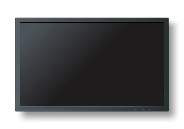 Τηλεόραση, σύγχρονο κενή οθόνη lcd, led, απομόνωση σε φόντο — Διανυσματικό Αρχείο