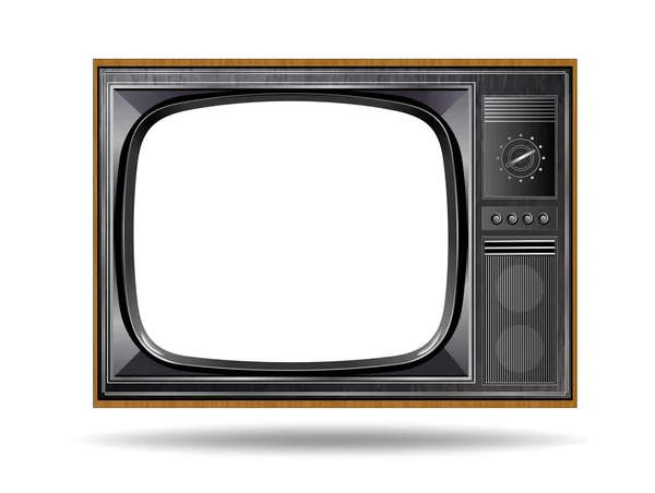 Régi vintage Tv elszigetelt fehér background — Stock Vector