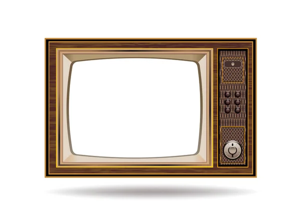 Retro vecchio televisore vintage su sfondo bianco — Vettoriale Stock