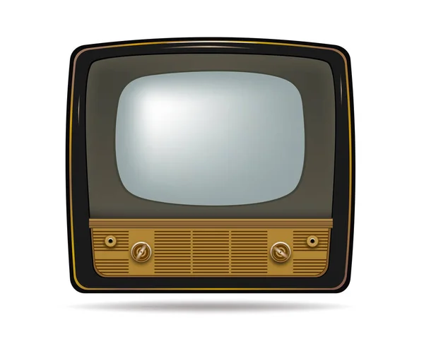 Retro viejo vintage televisión sobre fondo blanco . — Archivo Imágenes Vectoriales