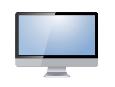 LCD TV monitörü izole edildi, vektör illüstrasyonu