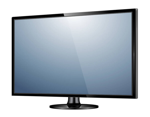 Телевизор с плоским экраном, lcd, pma реалистичная векторная иллюстрация