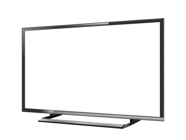 LED tv scherm leeg op witte achtergrond — Stockvector