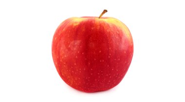 Beyaz arkaplanda kırmızı elma