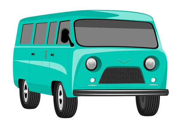 Retro vintage travel camper van — Stock Vector